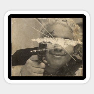 Fat Nick Smiling Holding Gun Sticker